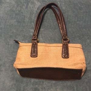 Fossil Straw and Leather Purse